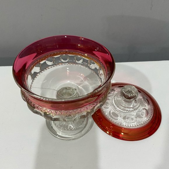 Ruby Depression Glass candy dish - Picture 4 of 5